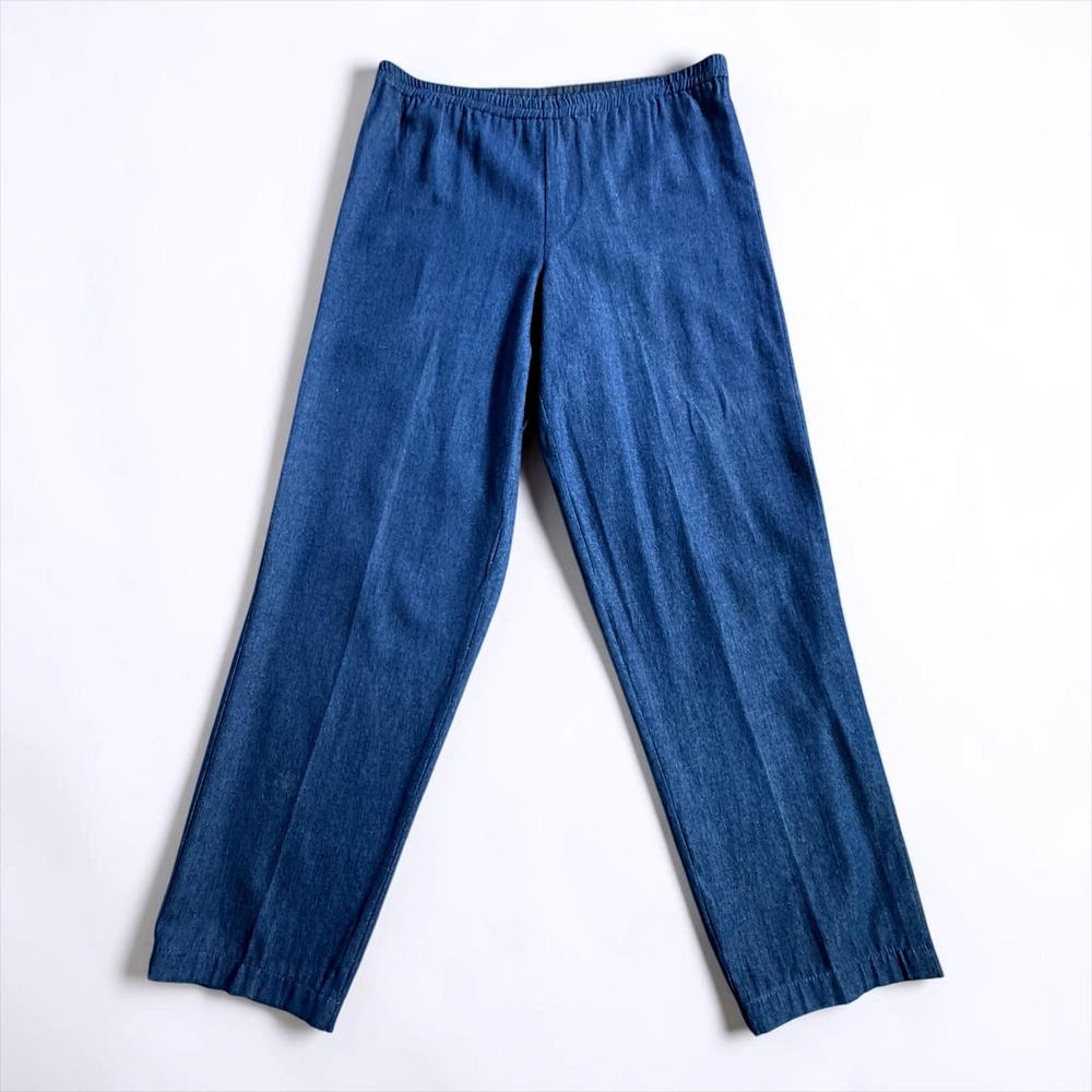 Vintage Missy Small Missy Chico Blue Cotton Elastic Waist Straight Leg Pants S